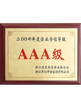 2004年度企業資信等級（jí）AAA級
